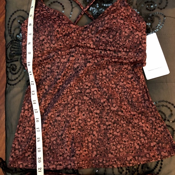 NWT Athleta Triangle Decadent Chocolate Tankini/High Waist Bikini Bottom, B Cup - Picture 7 of 14